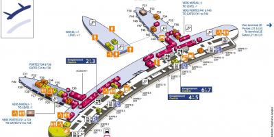 Mapa do CDG terminal de aeroporto 2F