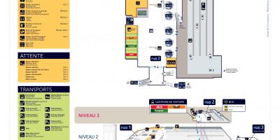 Mapa de Gare Montparnasse Nivel 3 Pasteur