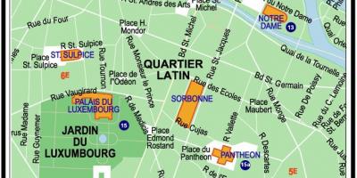 Mapa do latín Trimestre de París