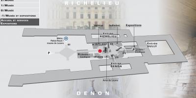 Mapa do Museo do Louvre Nivel -2