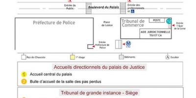 Mapa do Palacio de Xustiza de París
