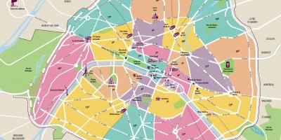 Mapa de París atraccións