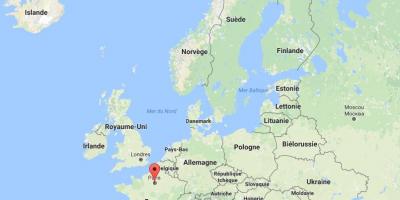 Mapa de parís en Europa mapa