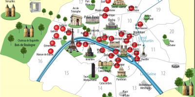 Mapa dos monumentos de parís