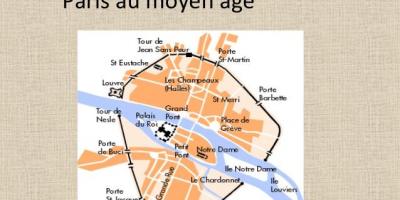 Mapa de París na Idade Media