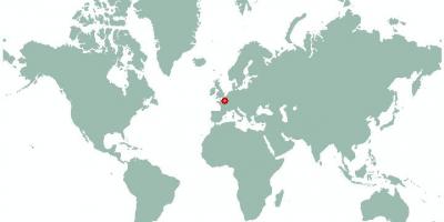 Mapa de parís no mapa do Mundo