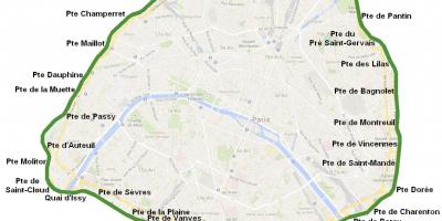 Mapa das portas da Cidade de París