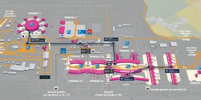 Mapa de Roissy aeroporto